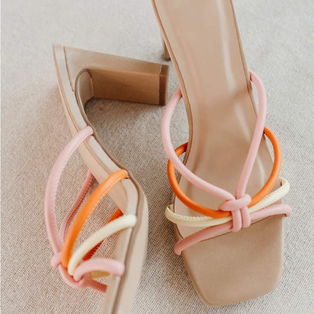 Multicolor Strappy Women's Heels